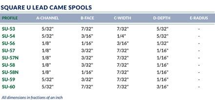Lead Came U-Channel Cascade RU-94 (B face 3/32) Full Box (134) 45Lbs –  Cavallini Co Inc.